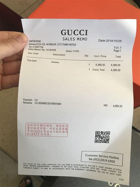 are gucci receipts real.